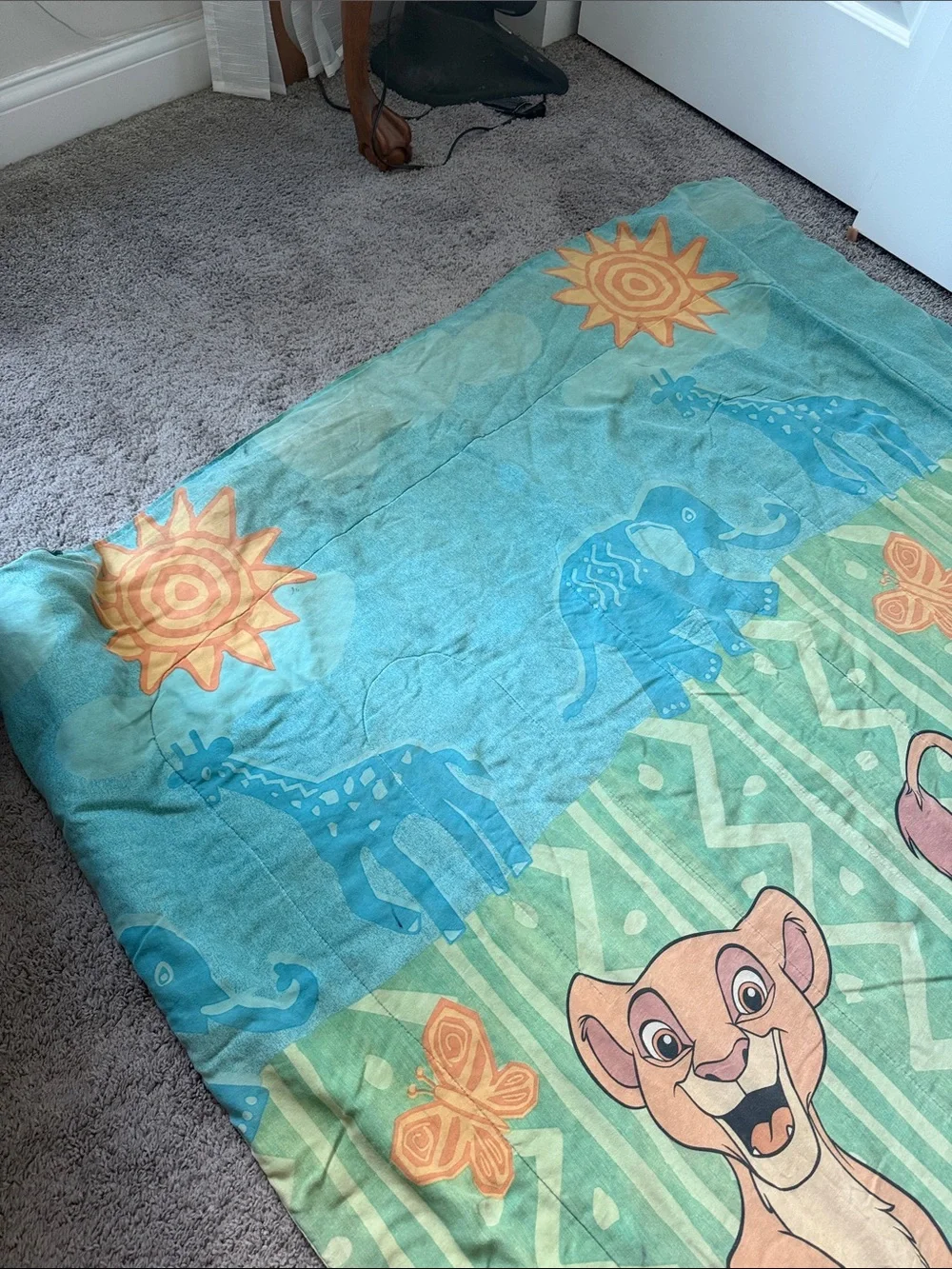 Vintage 90s Disney Lion King Simba Nala Comforter Blanket 1990s Bedding